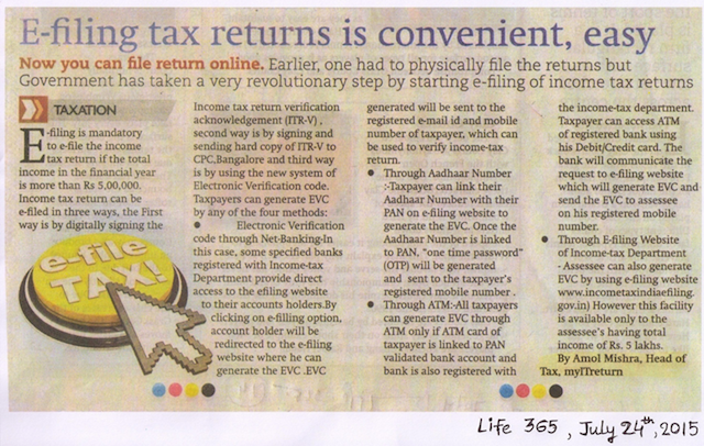 News article on e-filing tax returns – Benefits of online tax filing, easy tax return submission, and hassle-free income tax compliance.
